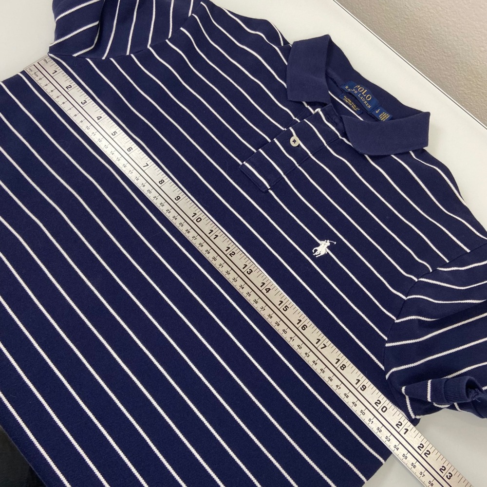 Polo Ralph Lauren Men Custom Slim Fit Stretch Mesh Striped Polo Shirt Large - Picture 7 of 7